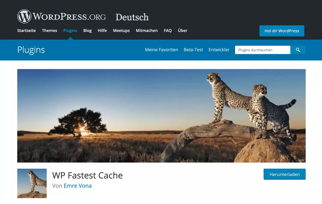 WordPress-Caching-Plug-in WP Fastest Cache zum Download auf WordPress.org