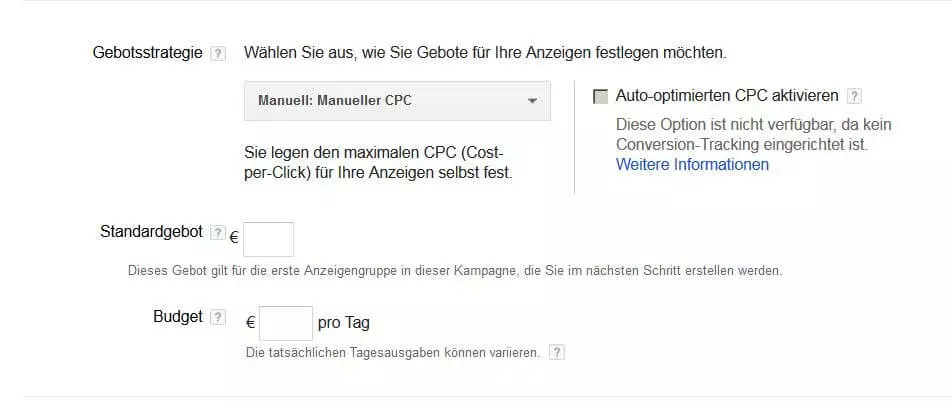 Beispiel von Kampagnenoptimierung mit Google Ads