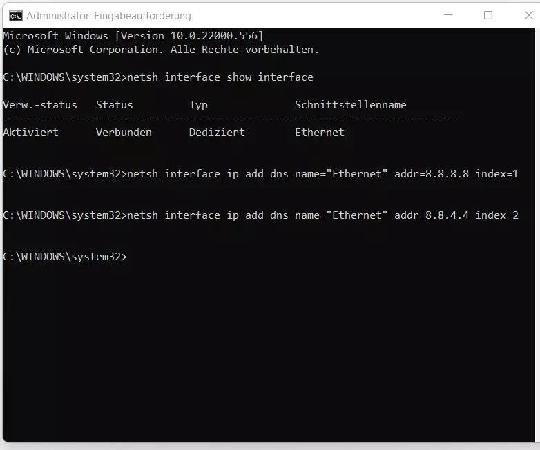 Windows 11: DNS-Server über Eingabeaufforderung ändern