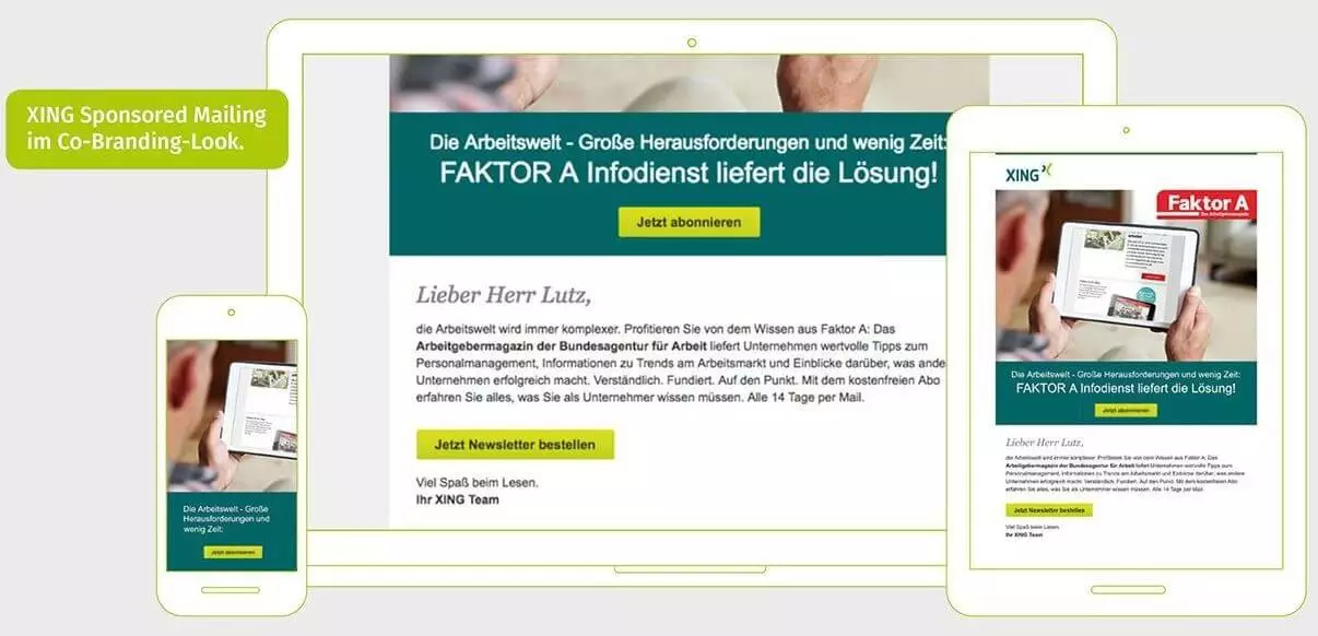 Bild zeigt Beispiel für Sponsored Mailing