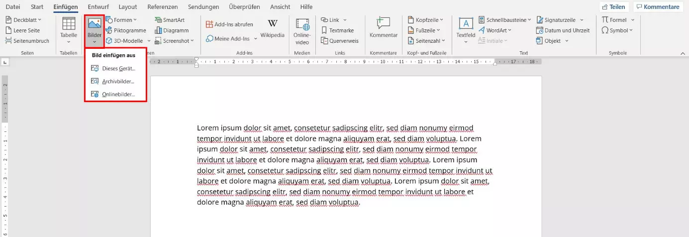 Microsoft Word: Bild einfügen 