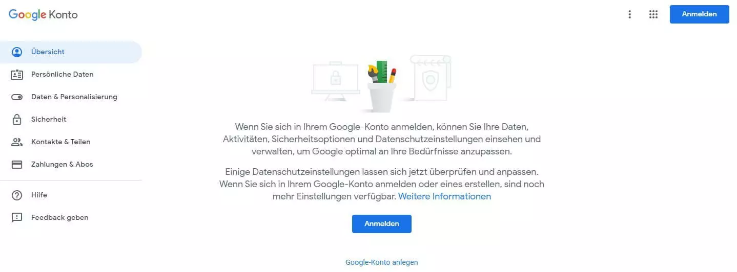 Im Google-Konto anmelden