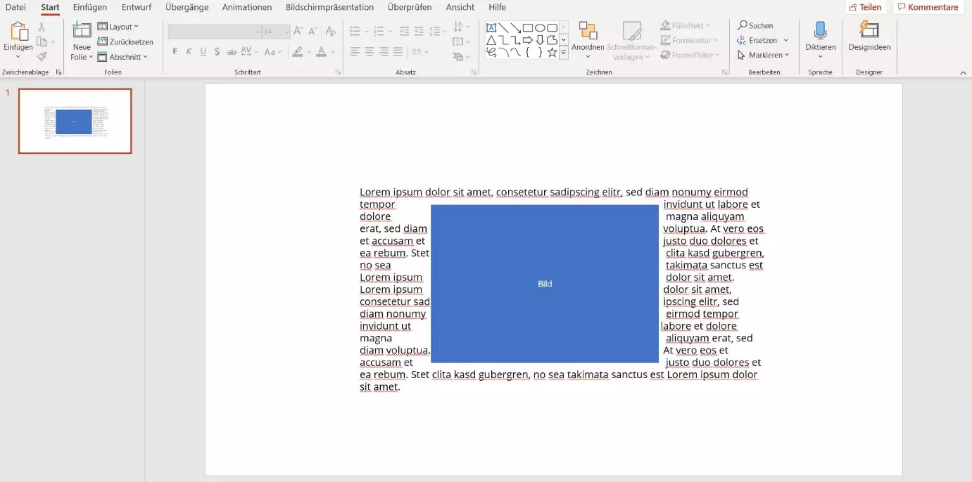 PowerPoint: Text um Bild fließen lassen