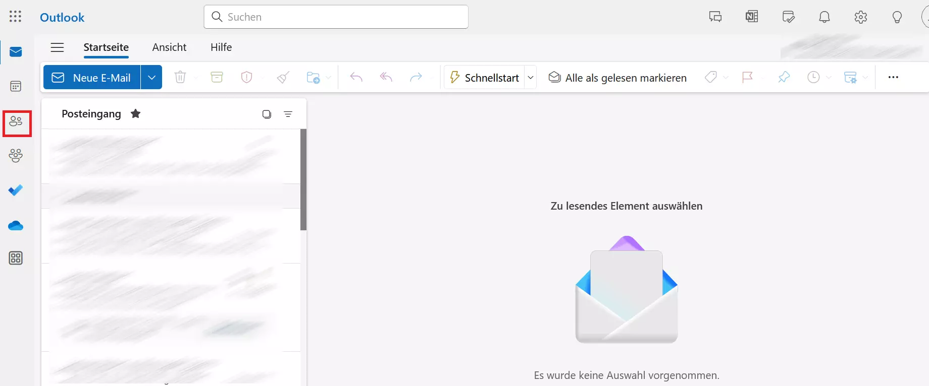 Outlook im Web: Posteingang