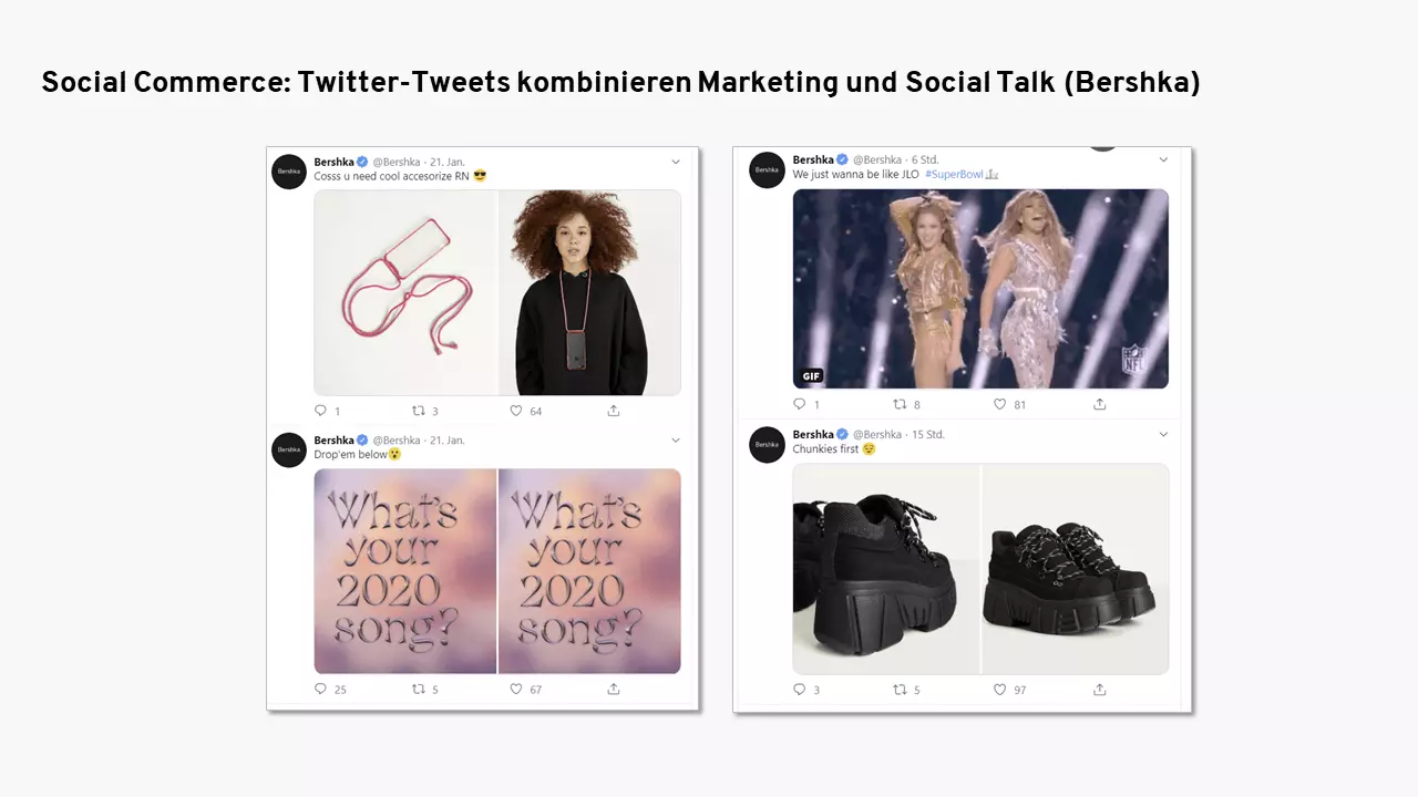 Beispiel zu Social Commerce auf Twitter von Bershka