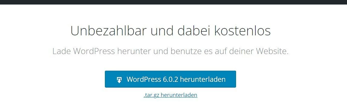 Screenshot der WordPress-Website „wordpress.org“