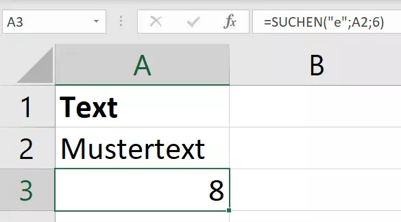 Mit Excel SUCHEN die Position von Zeichen ermitteln