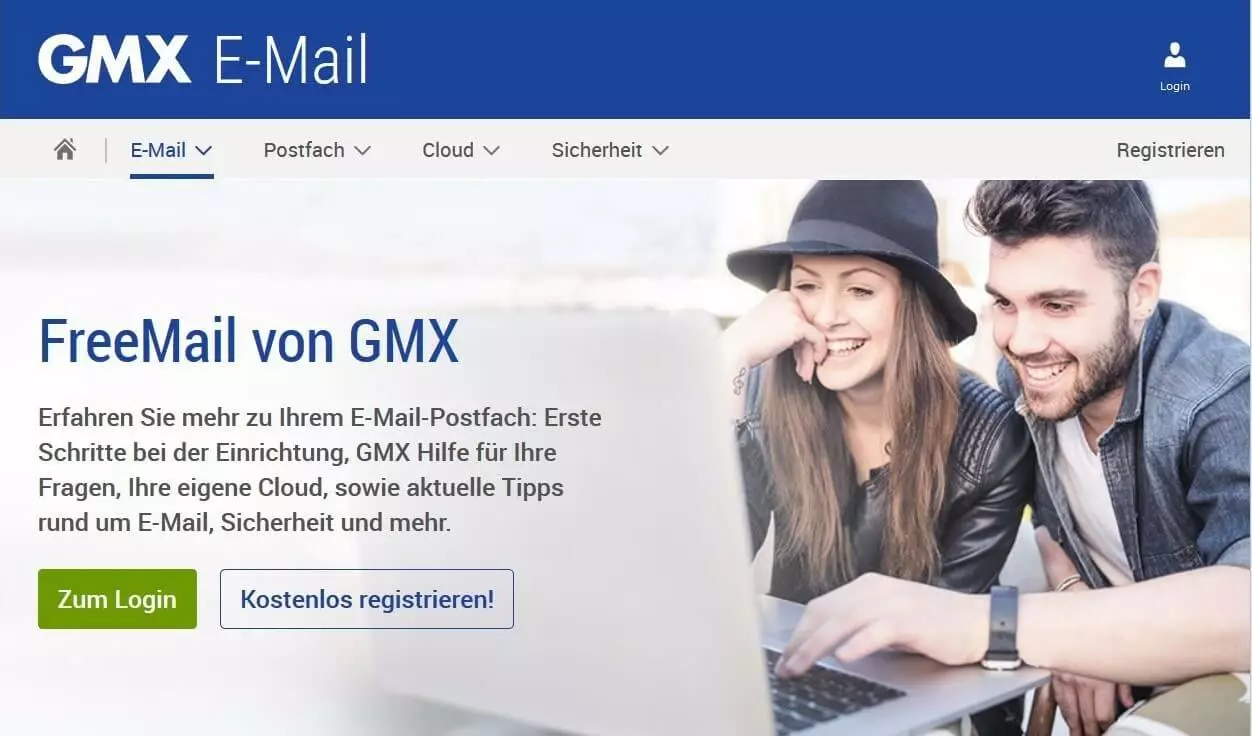 Screenshot von GMX