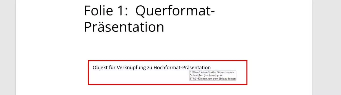 Verlinktes PowerPoint-Objekt