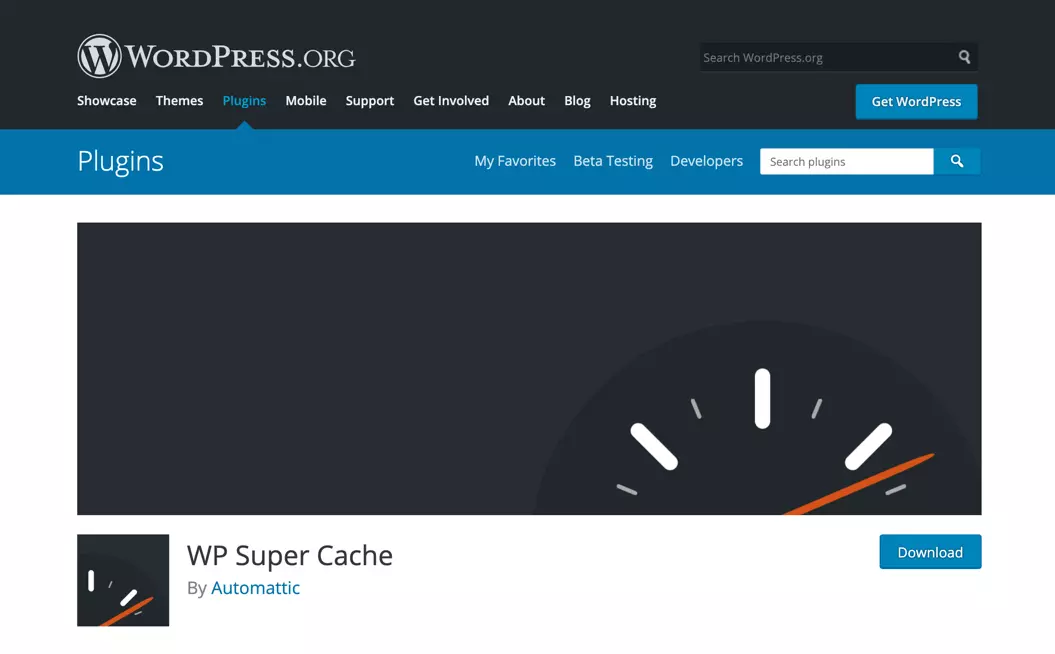 Das WordPress-Caching-Plug-in WP Super Cache auf WordPress.org