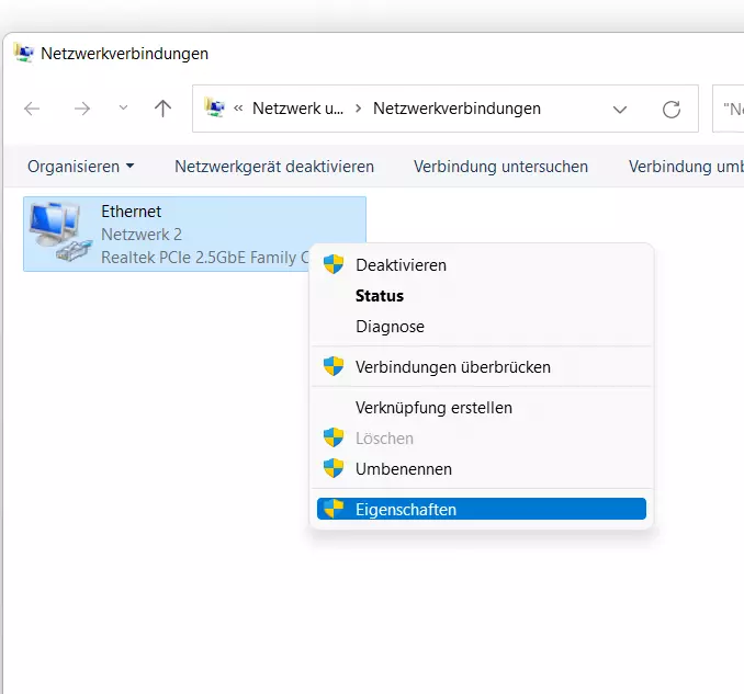 Windows 11: Netzwerkadapter wählen