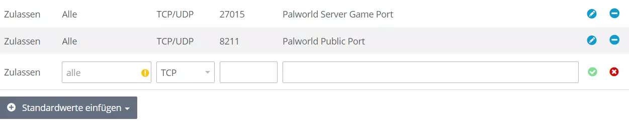 Palworld-Server: Portfreigabe im IONOS Kundencenter