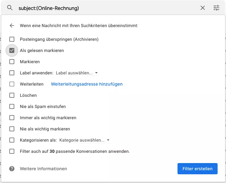 Gmail-Regeln für E-Mails