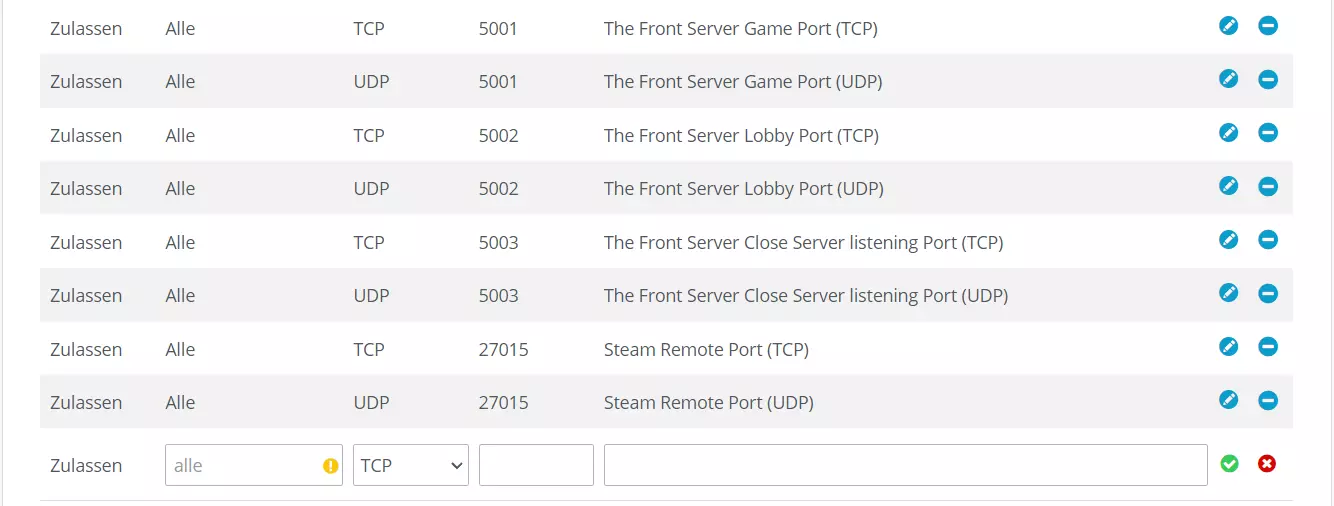 The Front: Server-Ports im IONOS-Kundenkonto