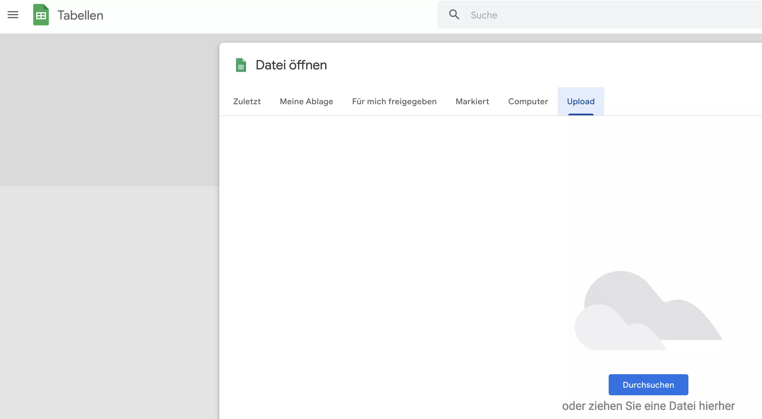 Screenshot des Drag-and-Drop-Menüs von Google Sheets