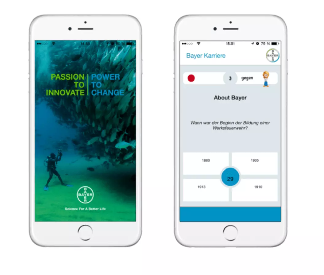 Screenshot der App „Bayer Career”