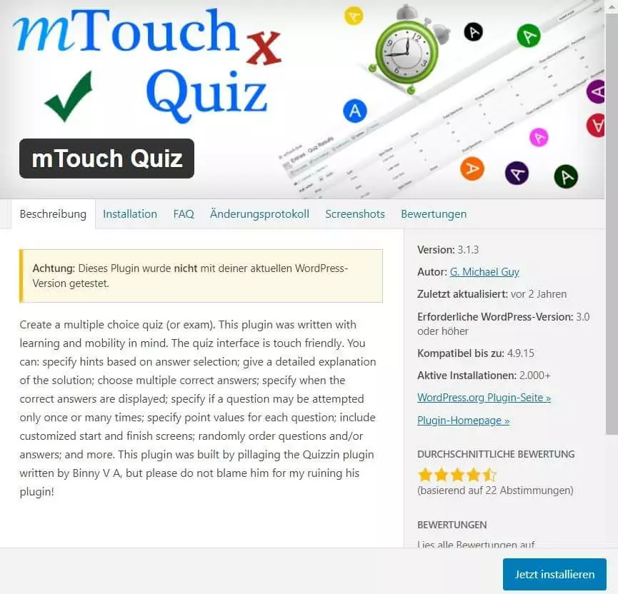 WordPress-Quiz-Plug-in: mTouch Quiz