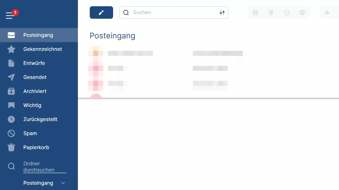 Screenshot der Oberfläche von Mailbird