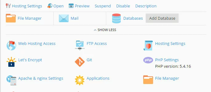 Manage Plesk virtual hosts