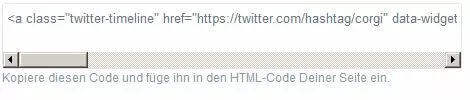Einbettungscode für selbst erstelltes Widget