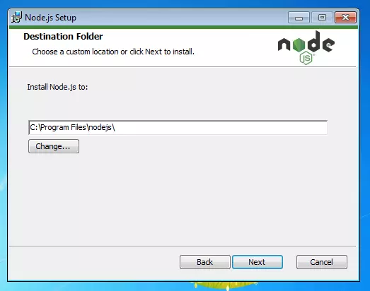 Node.js-Installations-Set-up: Wahl des Installationspfads