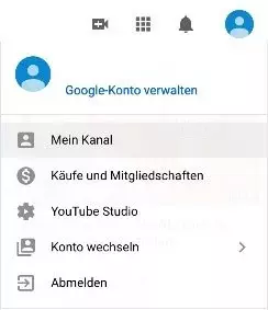 YouTube: Drop-down-Menü