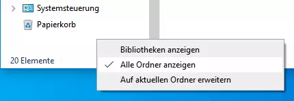 Papierkorb im Explorer