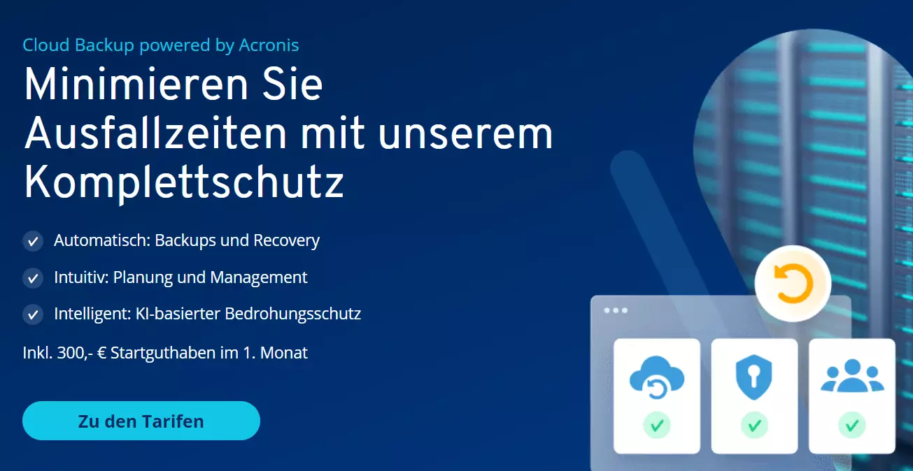 Screenshot Cloud Backup von IONOS