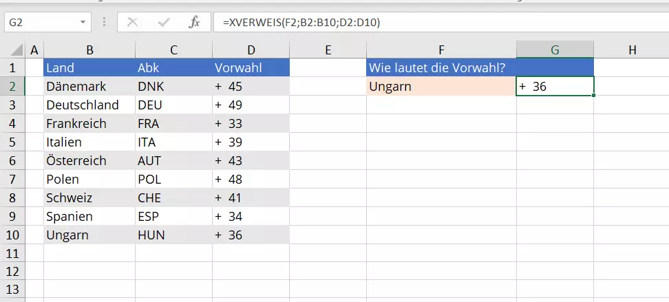 XVERWEIS: Beispiel mit drei Pflichtangaben