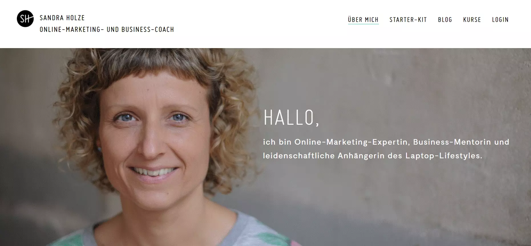 Über-mich-Seite von Online-Marketing-Expertin Sandra Holze