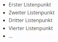 Unordered List Beispiel