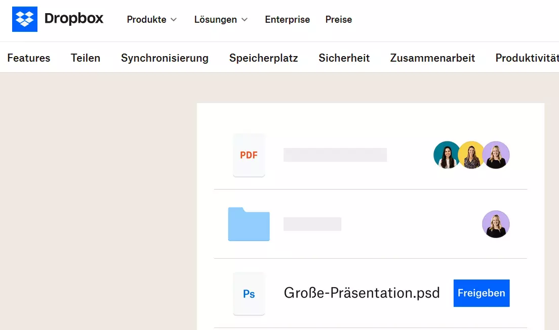 Mit Dropbox große Dateien teilen