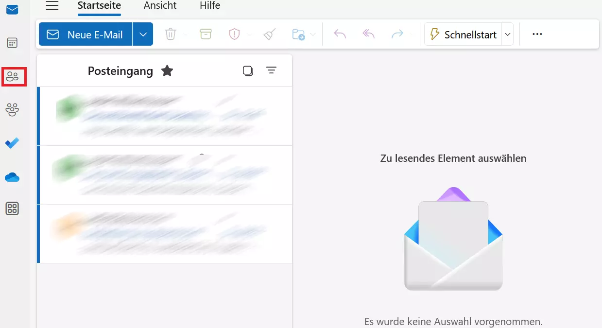 Outlook im Web: Posteingang