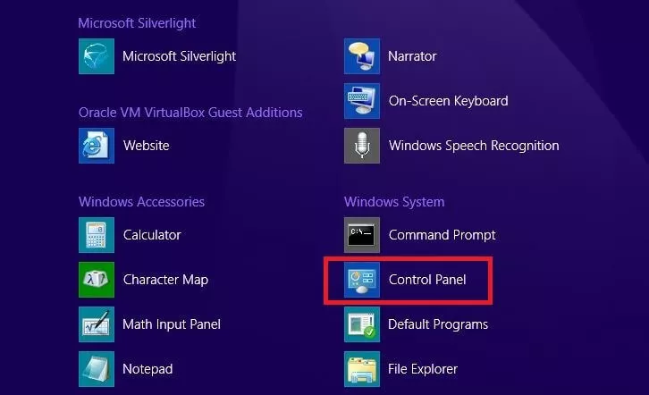 Ausschnitt aus der App-Übersicht in Windows 8