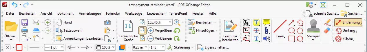 Werkzeugleiste von PDF-XChange Editor