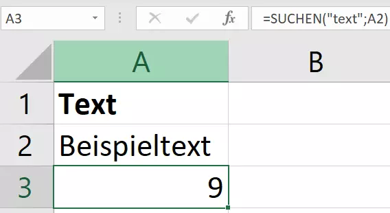 Mit Excel SUCHEN spezifischen „Text“ suchen