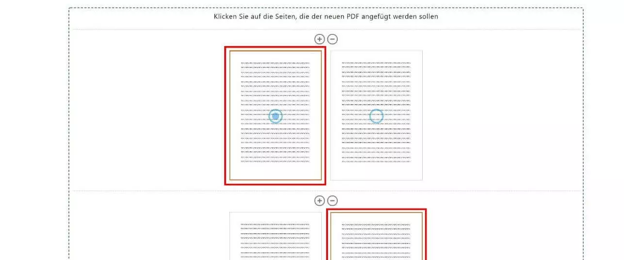 PDF24 Tools: Markierte Seiten des neuen PDF