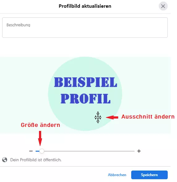 Bei Facebook den Bildausschnitt anpassen