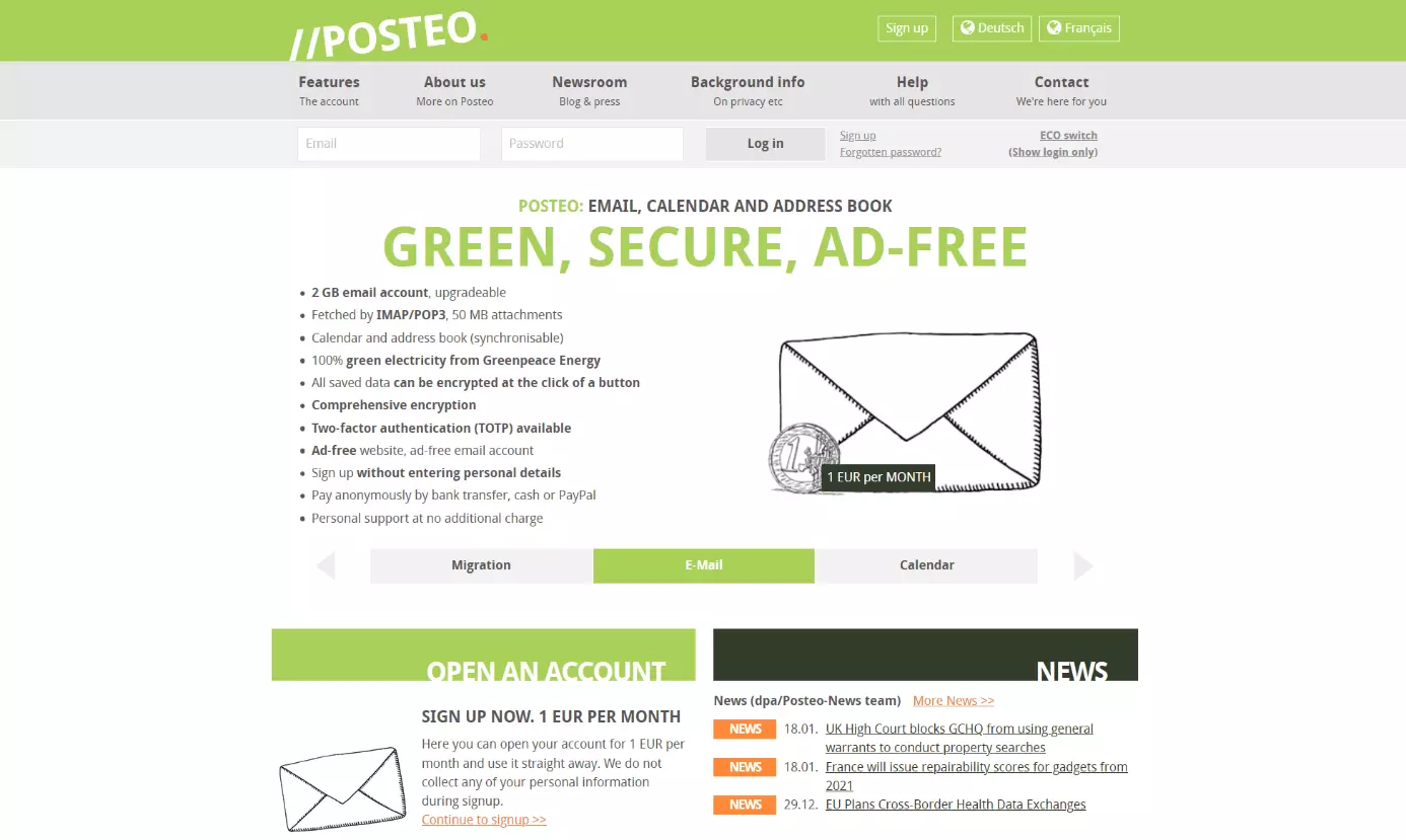 Gmail-Alternative Posteo