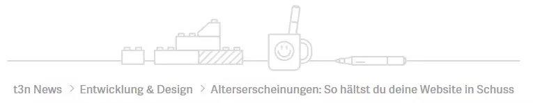 Screenshot der Breadcrumb-Navigation von t3n