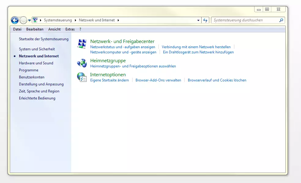 Netzwerkeinstellungen unter Windows 7