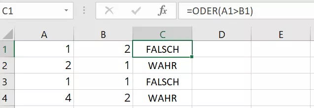 ODER-Funktion in mehreren Zellen