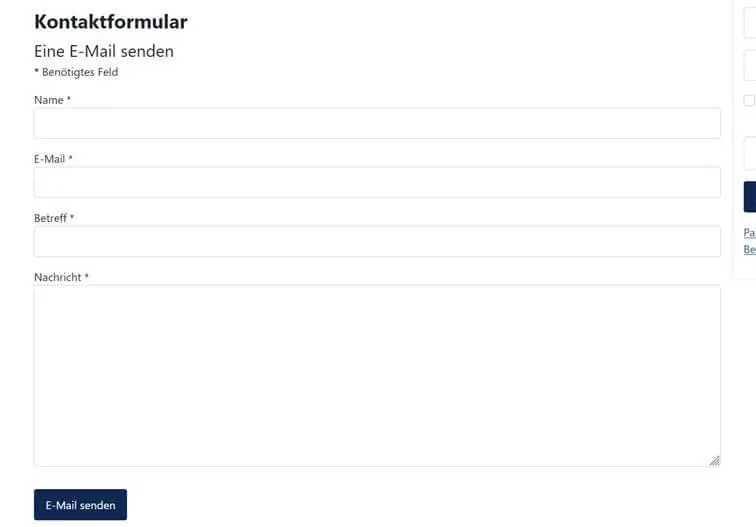 Via Backend eingebundenes Joomla-Kontaktformular