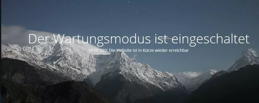 Website mit eingeschaltetem Wartungsmodus