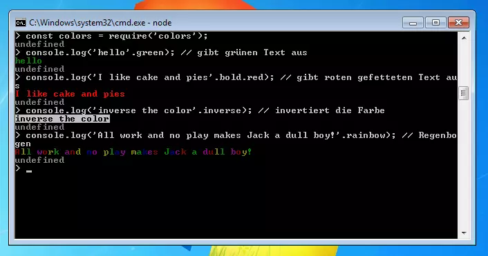 Node.js-Module: Das „colors“-Modul in der Anwendung