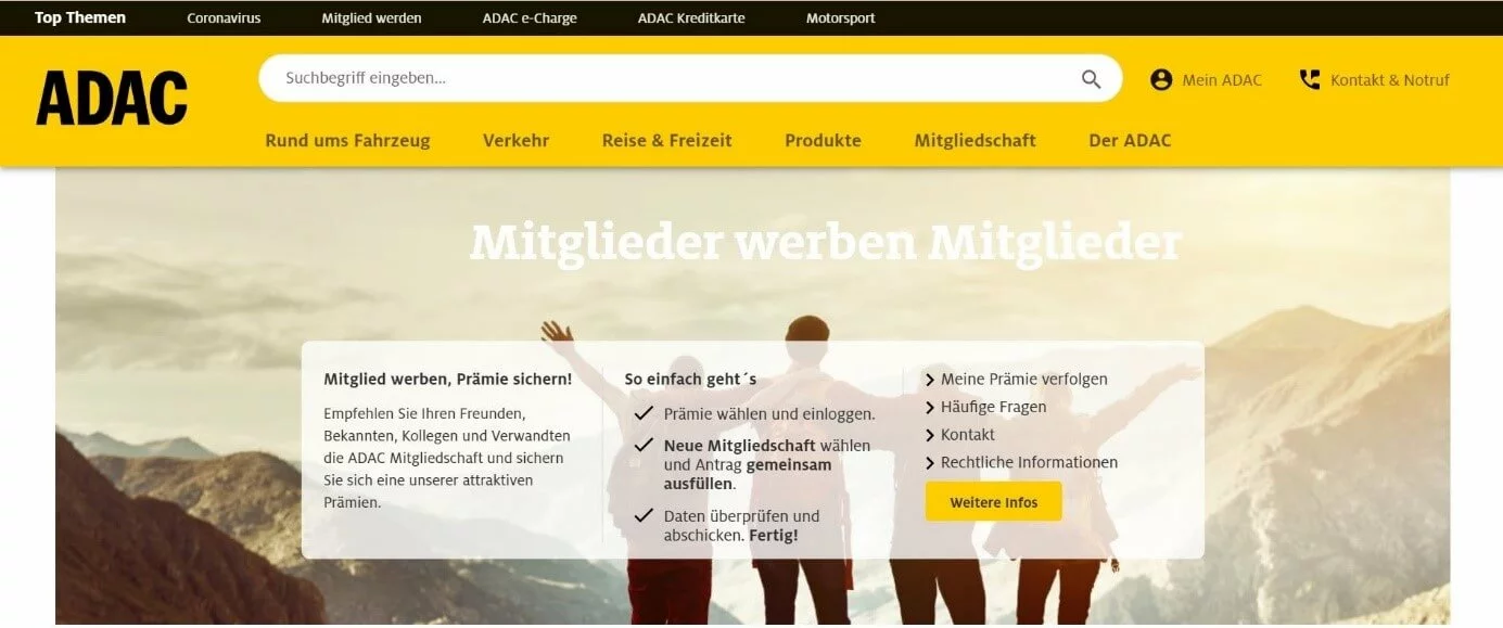 Empfehlungsmarketing bei ADAC: Mitglieder werben Mitlieder