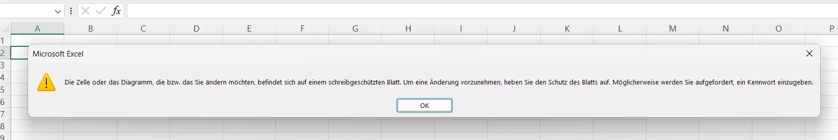 Meldung „Excel-Blatt oder Excel-Arbeitsmappe schreibgeschützt“