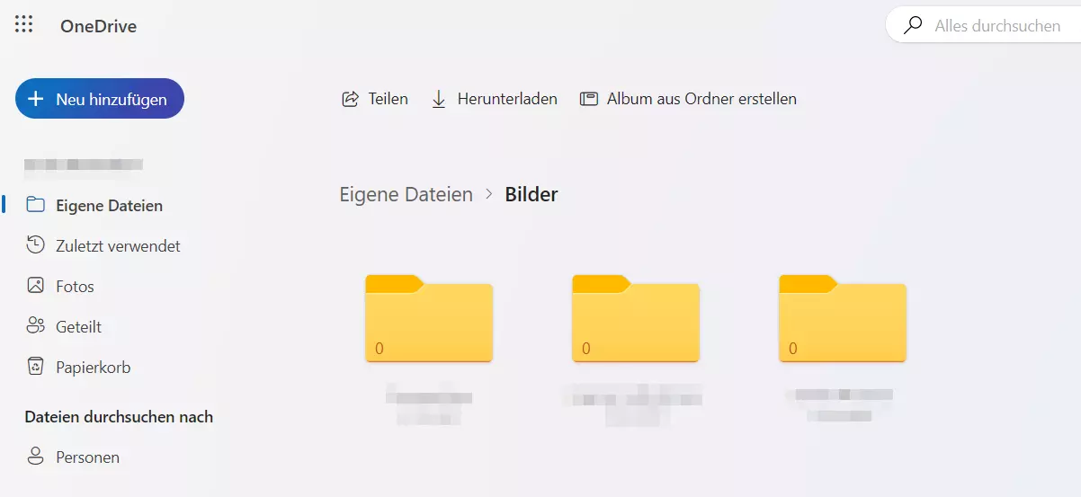 Microsoft OneDrive for Business: Benutzeroberfläche der Web-App