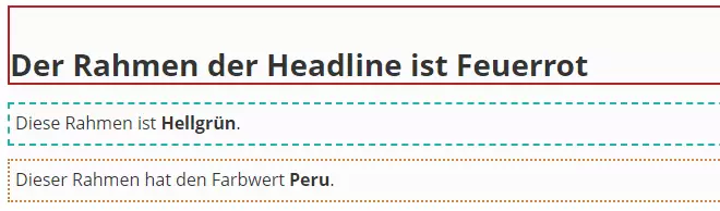 HTML Colors: Rahmen-Beispiel