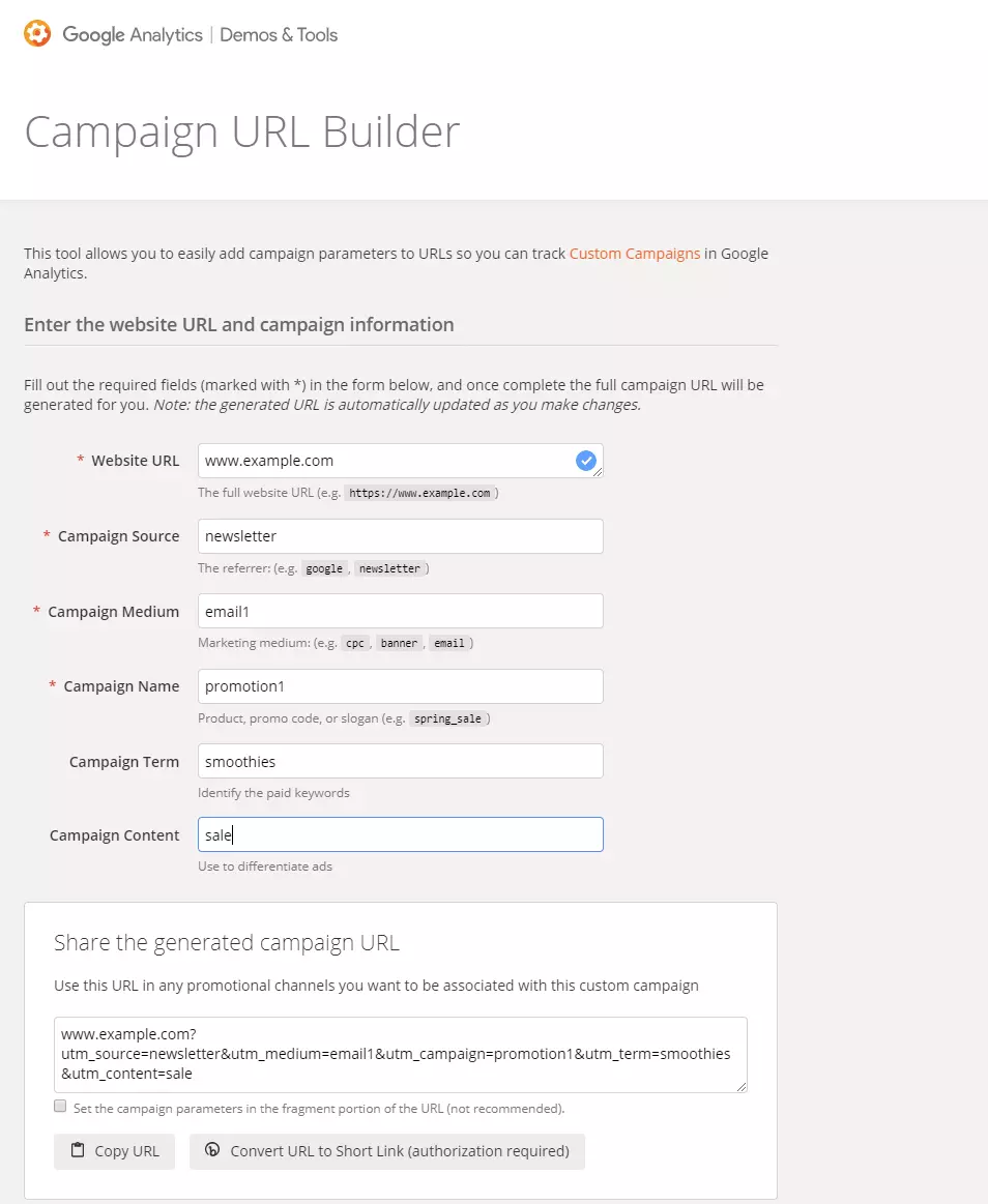 UTM Parameter erstellen mit Google Campaign URL Builder